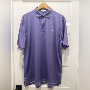 Peter Millar Polo Shirt Large Purple Performance Golf Stretch Shirt